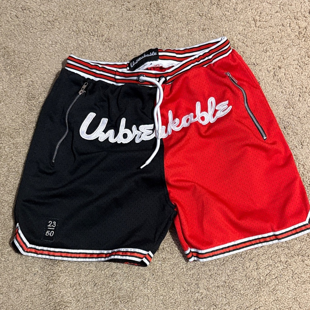 Men's Athletic Shorts - Black and Red